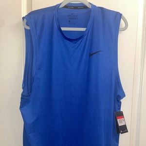 Nike Pro Dri Fit Sleeveless Blue Tank Top